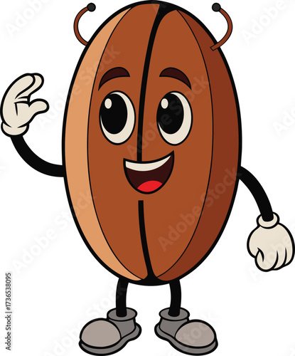 Vector Style Coffee Bean Illustration