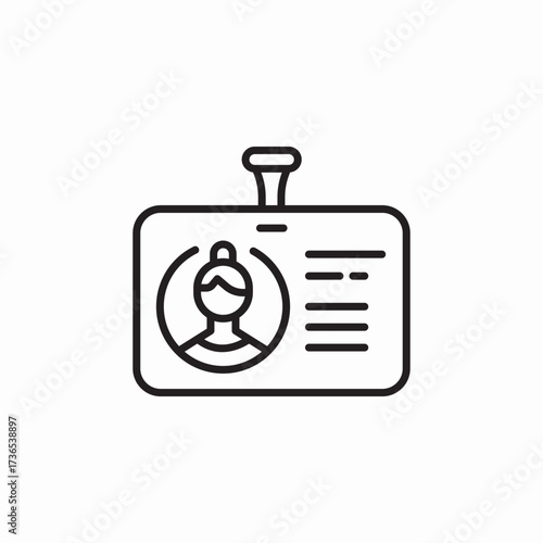 female id badge icon sign vector
