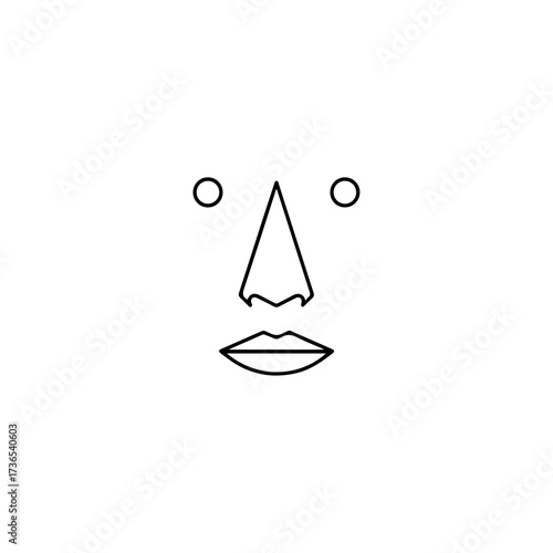 Minimalist Face Illustration - Simple Geometric Portrait.