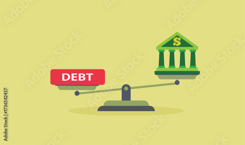 Balancing debt against financial gains on scale