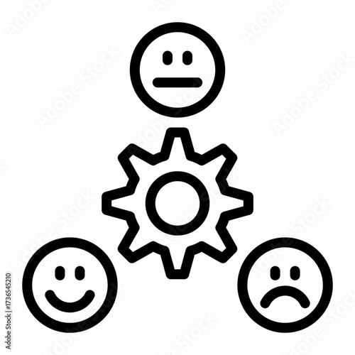 Emotion Management simple line icon