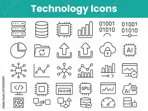 Editable Blockchain Finance Icon Set