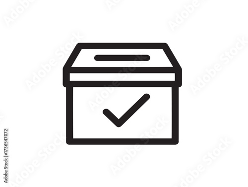 Sleek Ballot Symbol in Elegant Minimalist Vector Outline Artwork
