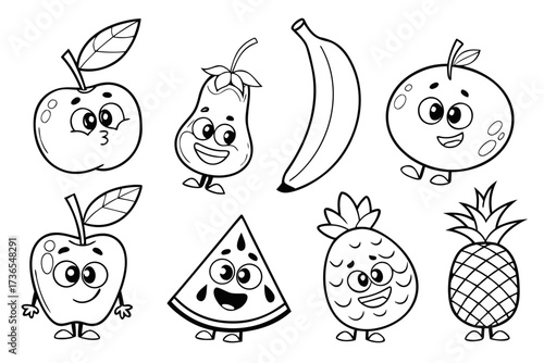 funny cartoon fruits