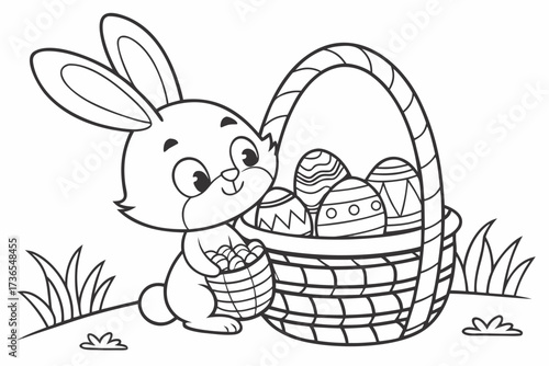 easter bunny with eggs