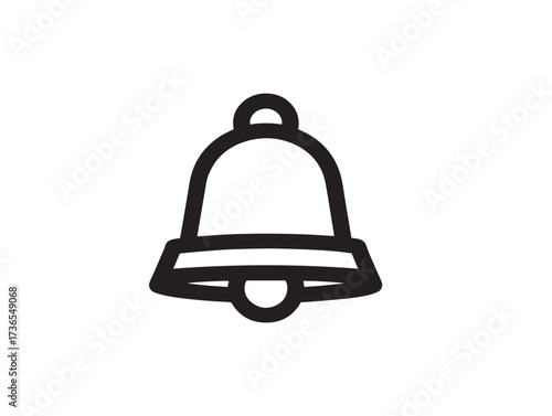 Modern Ringing Bell Icon with Attractive Line Art Detailing
