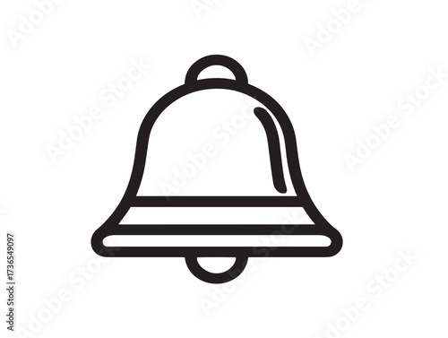 Beautiful Minimalist Bell Ring Icon in Clean Vector Outline