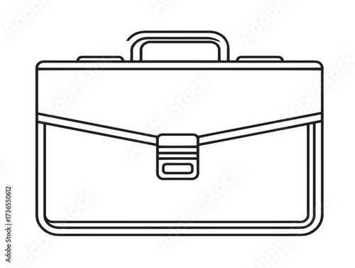 Minimalist Work Briefcase Icon with Attractive Linear Illustration