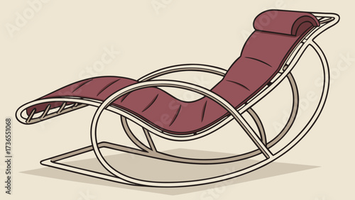 A stylish rocking chair with a cushioned seat and backrest, perfect for relaxation and comfort