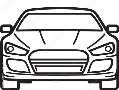Minimalist car icon illustration with sleek professional line art