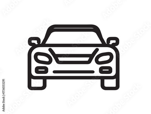 Sleek alternate car illustration with contemporary minimalist vector line art