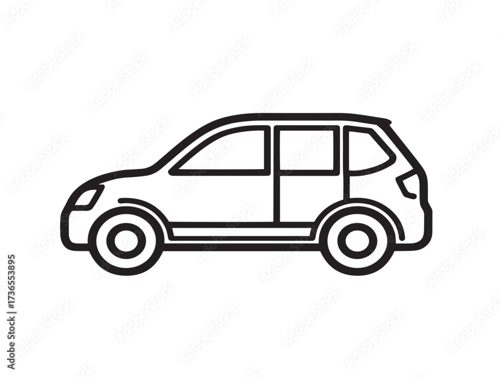 Fototapeta premium Sleek modern side car design drawn with minimalist vector line art