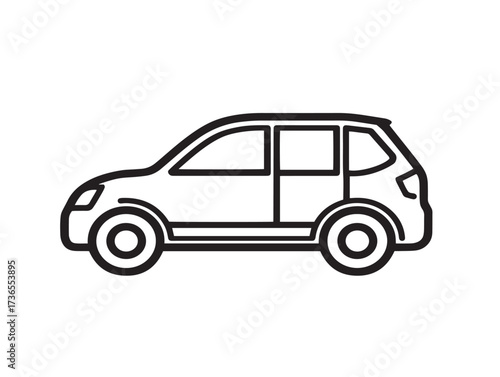 Sleek modern side car design drawn with minimalist vector line art