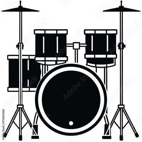 black and white drums