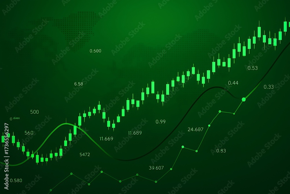 Naklejka premium Digital representation of candlestick chart.