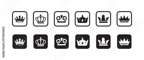 Crowns icon set, Silhouette crown collection,  Crown vector icon,  Vector illustration EPS 10.