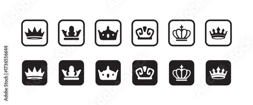 Crown icons set, Crown symbol collection,  royal luxury crown collection,  Vector illustration EPS 10.