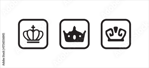 Crown icons set, Crown symbol collection,  royal luxury crown collection,  Vector illustration EPS 10.