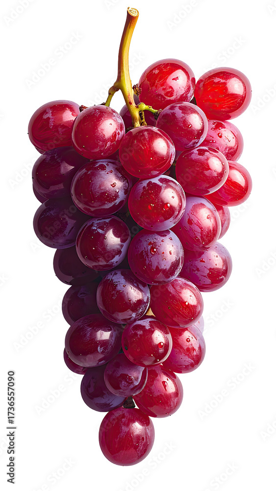 Fototapeta premium Close-up of a bunch of plump, red grapes