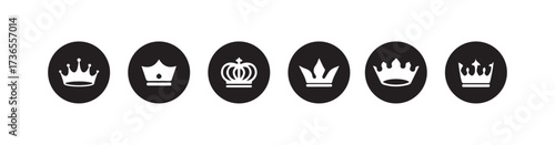 Crown icon icon, Crown symbol vector sign isolated on white background, Black crown symbol, Vector illustration eps 10.