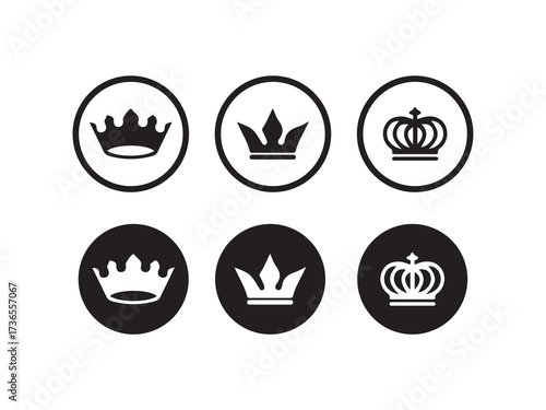 Crown icons set, Crown symbol collection,  royal luxury crown collection,  Vector illustration EPS 10.