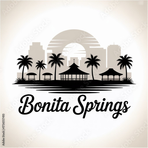 ‎Bonita Springs Florida Skyline Silhouette — A Gulf Coast Beachside City Vector Illustration