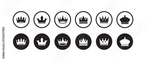 Crown icons set, Crown symbol collection,  royal luxury crown collection,  Vector illustration EPS 10.