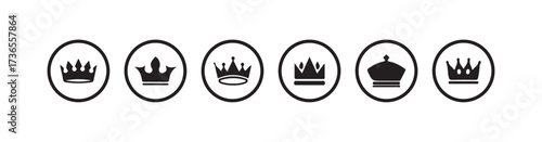 Crown icon set, crown vector icon,  Black crown symbol, Vector illustration eps 10.