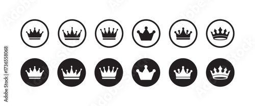 Crown icon icon, Crown symbol vector sign isolated on white background, Black crown symbol, Vector illustration eps 10.