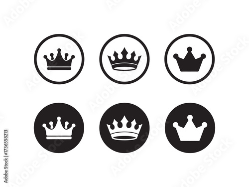 Black crown icons, royal crown, crown silhouette,  Crown vector icon  Vector illustration EPS 10.
