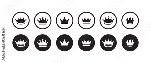 Crown icons set, Crown symbol collection,  royal luxury crown collection,  Vector illustration EPS 10.