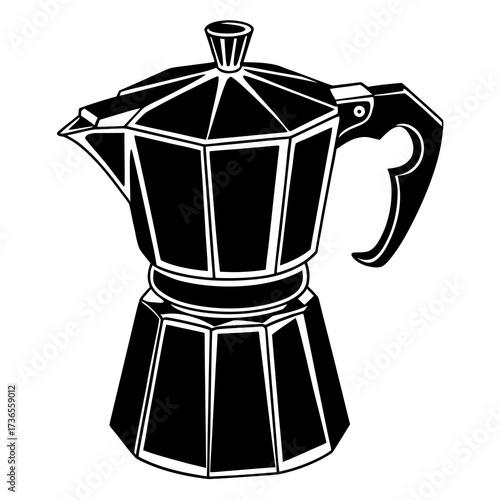Classic moka pot, a symbol of italian coffee culture