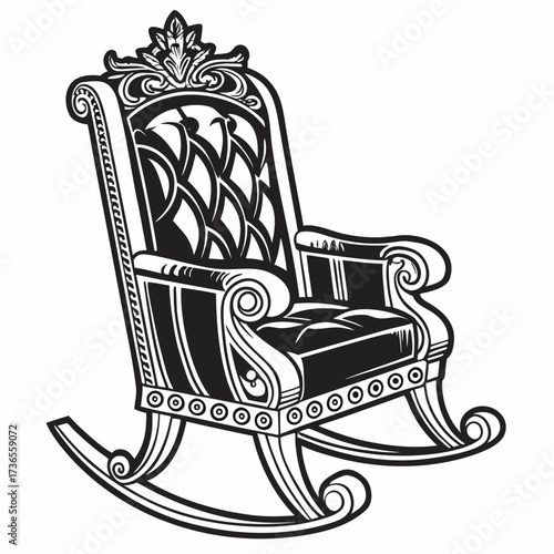 Detailed illustration of a rocking chair