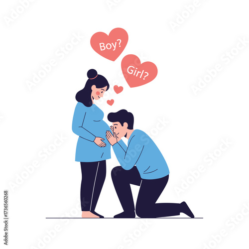 Excited expecting parents wonder about their baby's gender.