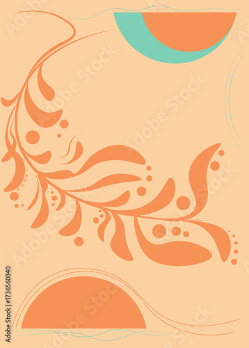 Boho minimal sunset geometric abstract textile design