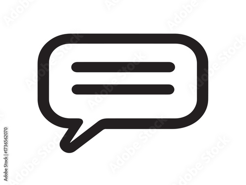 Minimalist comment icon bubble illustration in sleek modern vector line art