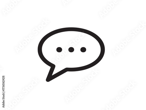 Elegant minimalist alternate middle chat bubble design with professional vector line art