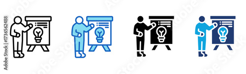 Pitch Deck icon Multi Style Vector Illustration