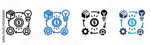 Business Model icon Multi Style Vector Illustration
