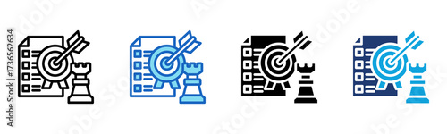 Strategic Goal icon Multi Style Vector Illustration