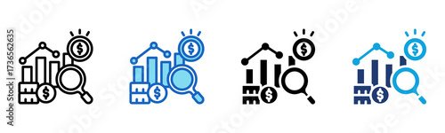 Business Forecast icon Multi Style Vector Illustration