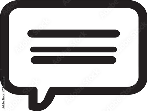 Modern middle alternate comment bubble symbol created in minimalist vector line art
