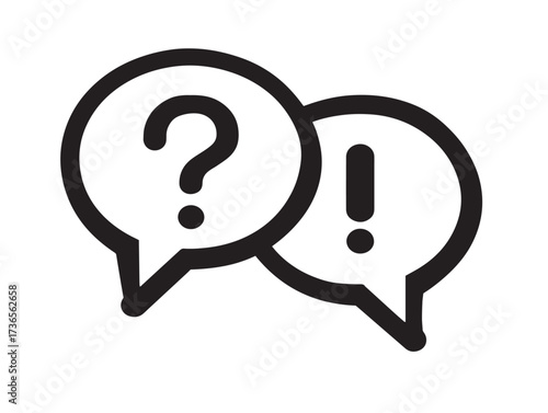 Minimalist comment question bubble symbol designed in sleek professional line art