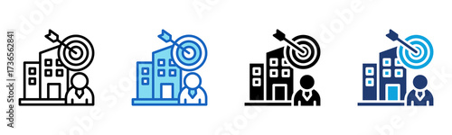 Company Mission icon Multi Style Vector Illustration
