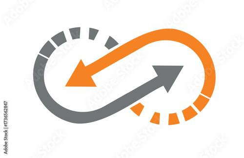 Infinity arrows showing continuous process and speed loop