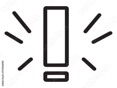 Attention grabbing exclamation icon in modern minimalist style