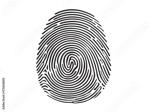 Fingerprint icon with detailed smooth elegant minimalist vector design
