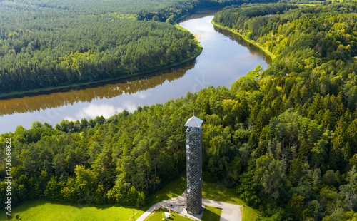 Birstonas observation tower at Nemunas river