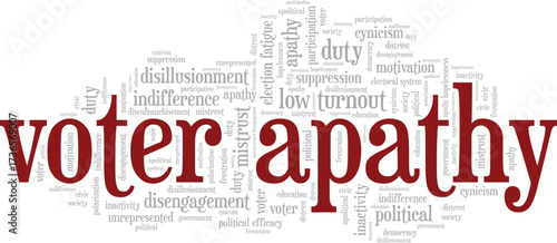 Voter Apathy word cloud conceptual design isolated on white background.