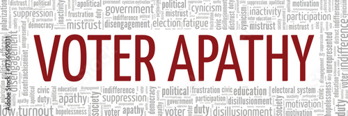 Voter Apathy word cloud conceptual design isolated on white background.
